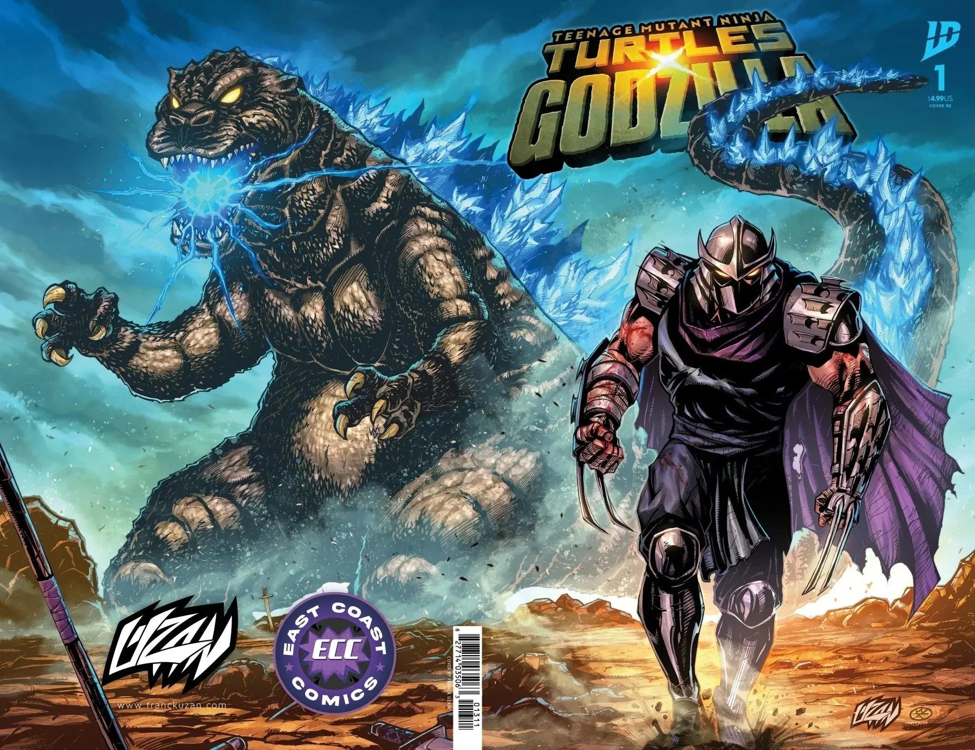 Teenage Mutant Ninja Turtles x Godzilla 1 - ECC Franck Uzan Variant - Right Side Wrap - Around (11/12/25) - FURYCOMIX