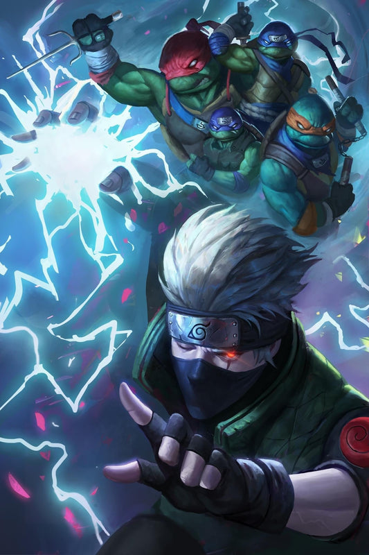 Teenage Mutant Ninja Turtles x Naruto 1 Aaron Bartling Black Saber Comics Exclusive Ltd 600 - FURYCOMIX