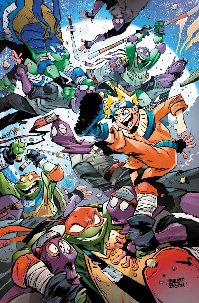 Teenage Mutant Ninja Turtles X Naruto 3 Brett Bean Virgin Night Variant Exclusive - FURYCOMIX