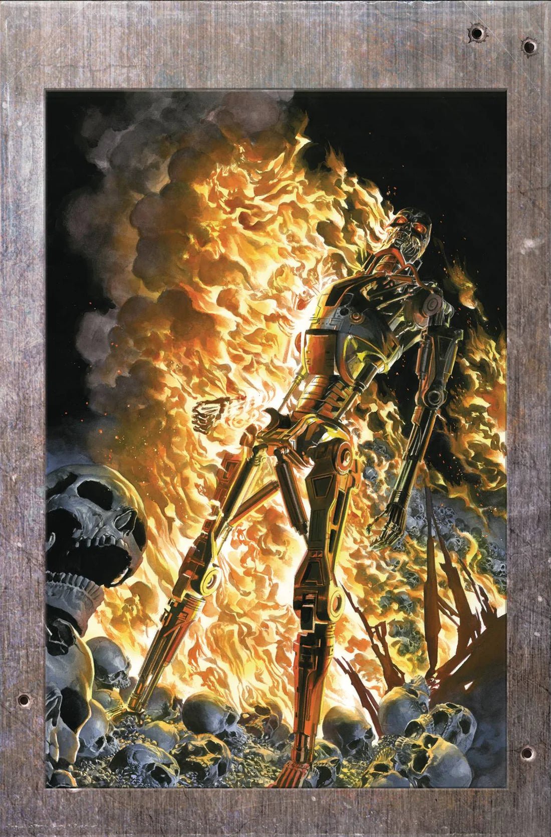 TERMINATOR #1 1:25 INCV ROSS BURNING EARTH ICON FOIL VIRGIN - FURYCOMIX