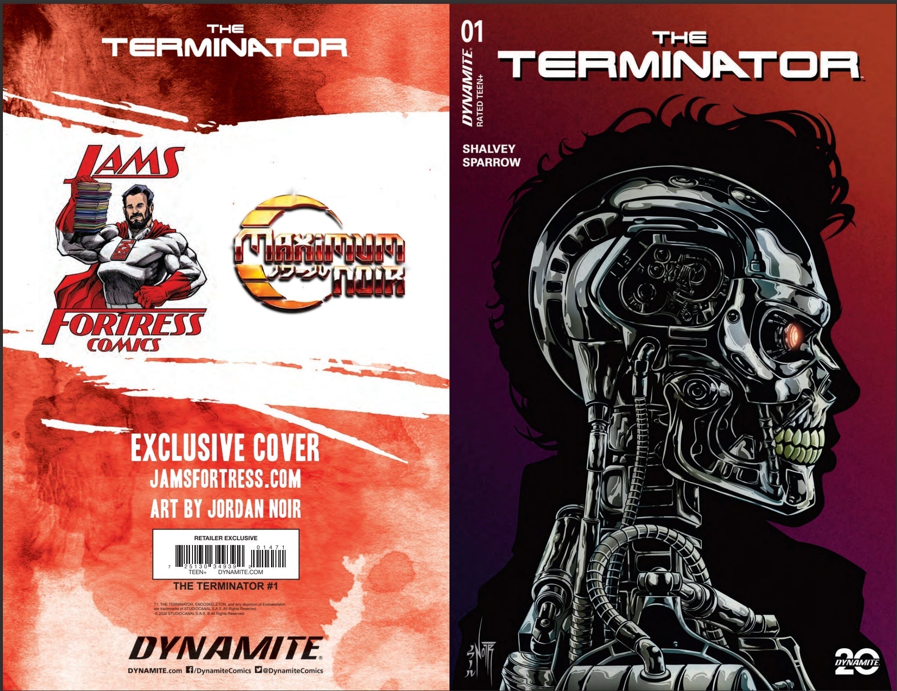 TERMINATOR 1 JORDAN NOIR METAL COLOR VARIANT, SIGNED W/REMARK - FURYCOMIX