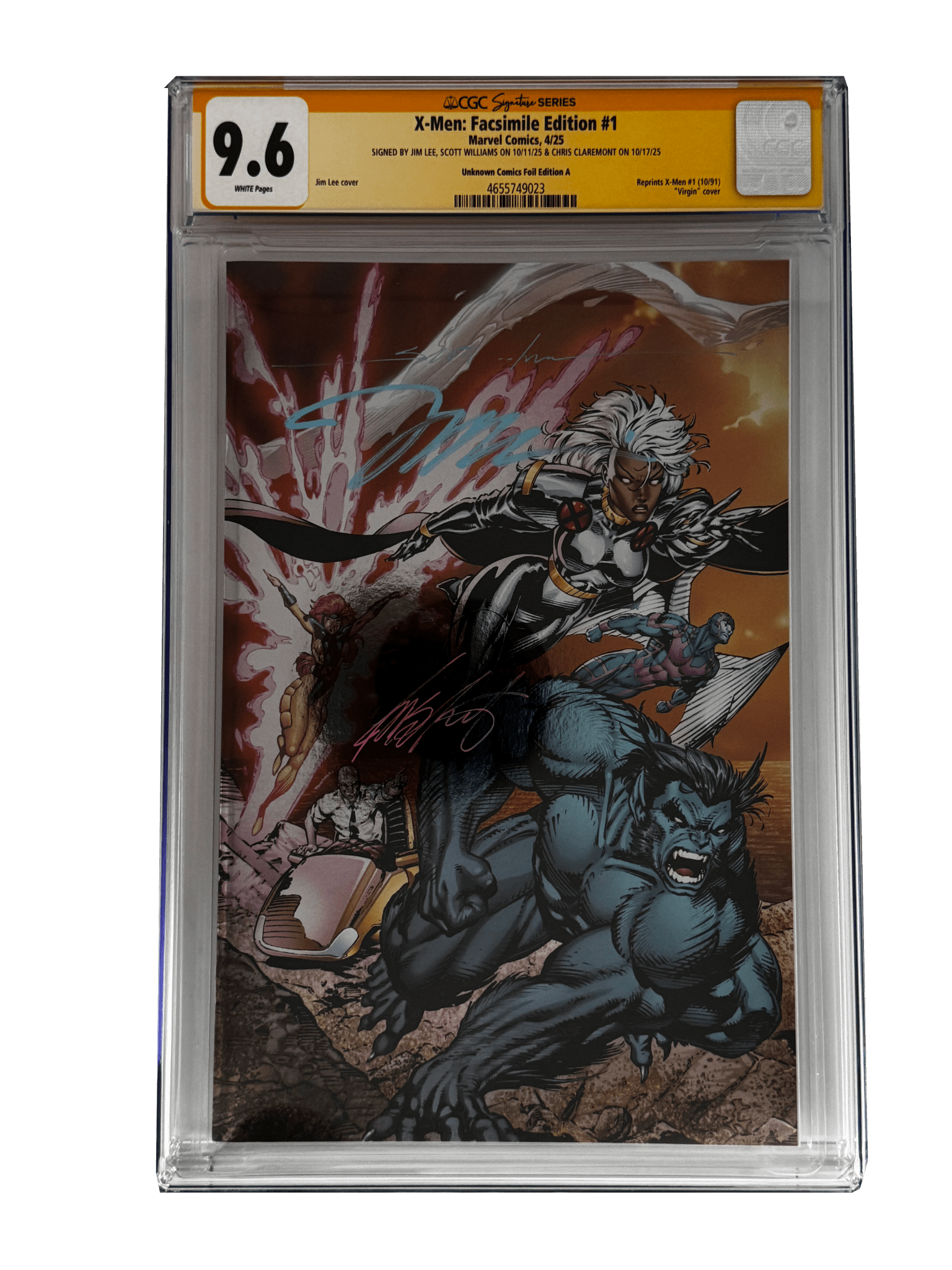 [TRIPLE SIGNED CGC YELLOW LABEL 4 PACK FOIL] X - Men 1991 1 Facsimile Jim Lee | Claremont | Williams Cover Var [Set 1] - FURYCOMIX