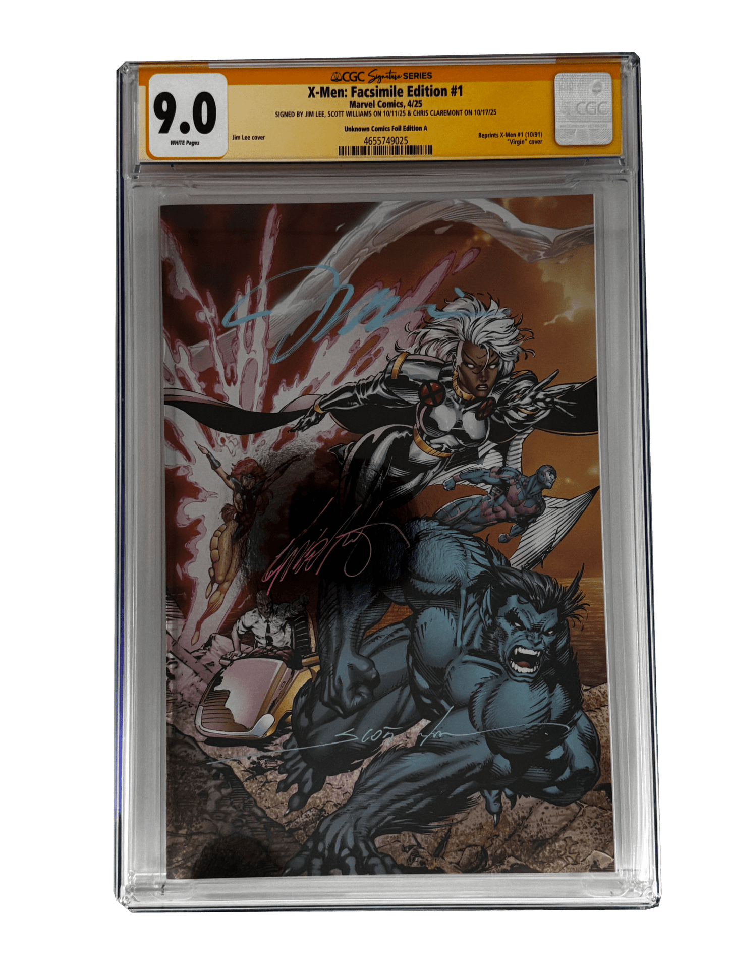 [TRIPLE SIGNED CGC YELLOW LABEL 4 PACK FOIL] X - Men 1991 1 Facsimile Jim Lee | Claremont | Williams Cover Var [Set 4] - FURYCOMIX