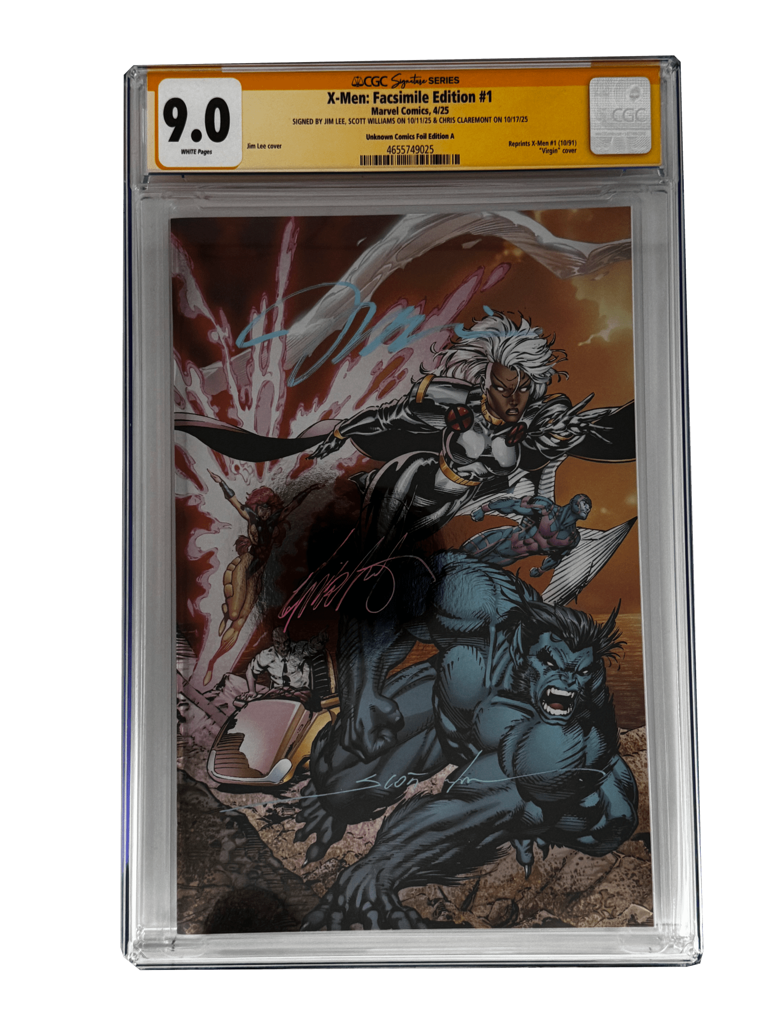[TRIPLE SIGNED CGC YELLOW LABEL 4 PACK FOIL] X - Men 1991 1 Facsimile Jim Lee | Claremont | Williams Cover Var [Set 4] - FURYCOMIX