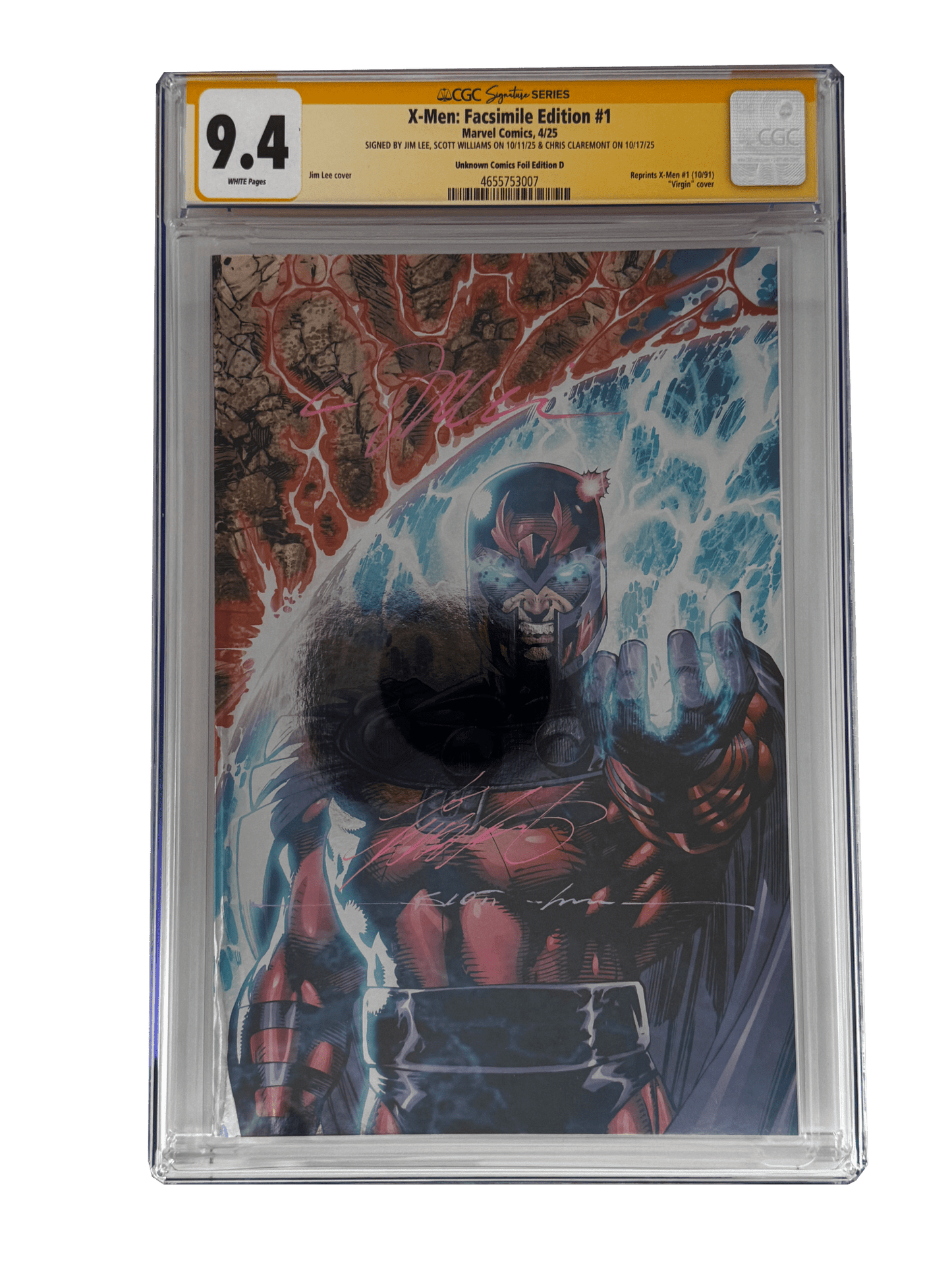 [TRIPLE SIGNED CGC YELLOW LABEL 4 PACK FOIL] X - Men 1991 1 Facsimile Jim Lee | Claremont | Williams Cover Var [Set 4] - FURYCOMIX
