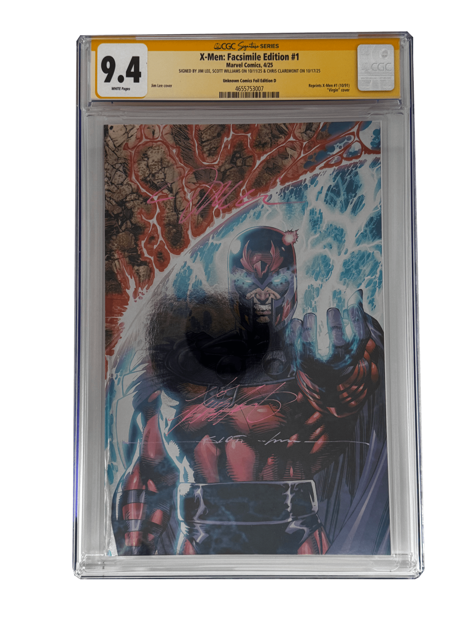 [TRIPLE SIGNED CGC YELLOW LABEL 4 PACK FOIL] X - Men 1991 1 Facsimile Jim Lee | Claremont | Williams Cover Var [Set 4] - FURYCOMIX