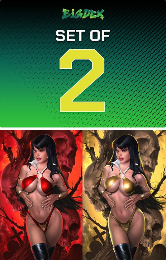 Vampirella #12 JOSH BURNS Exclusive Crimson/Gold Virgin Variant Set - FURYCOMIX