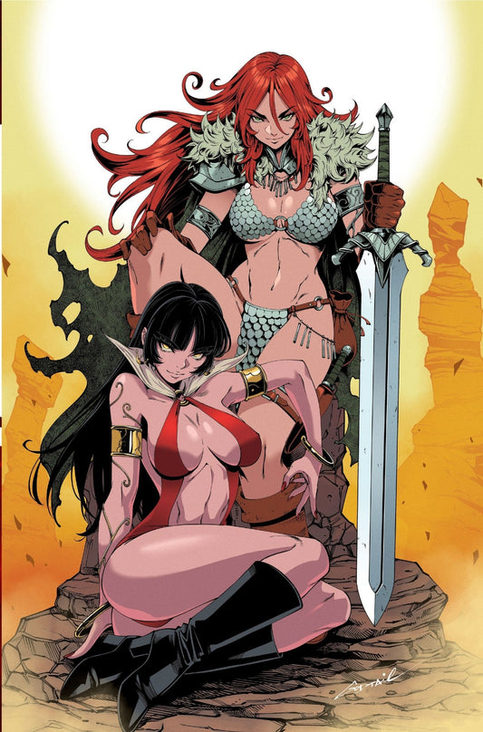 Vampirella vs. Red Sonja: Red City #1 GODTAIL Big Dex Exclusive YELLOW Virgin Variant - FURYCOMIX