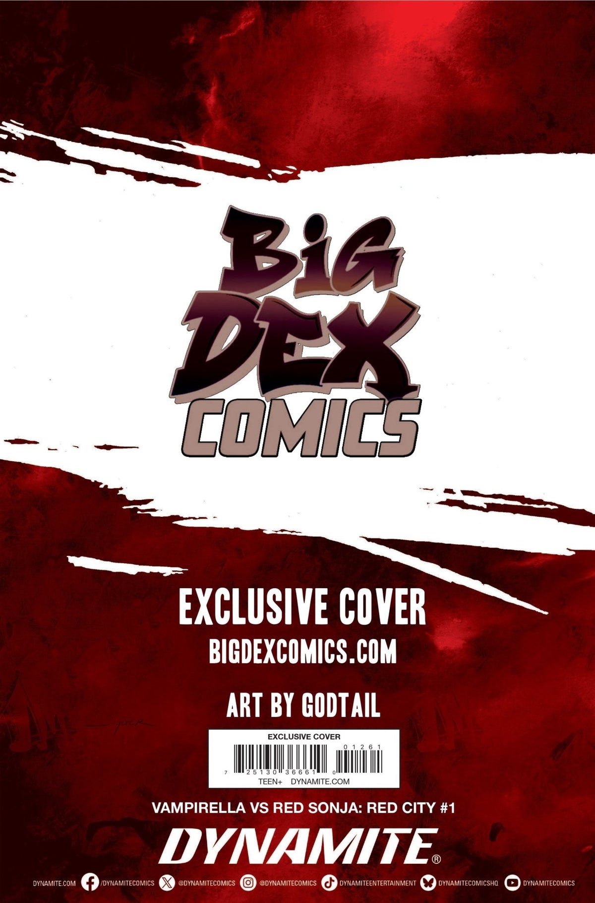 Vampirella vs. Red Sonja: Red City #1 GODTAIL Big Dex Exclusive YELLOW Virgin Variant - FURYCOMIX