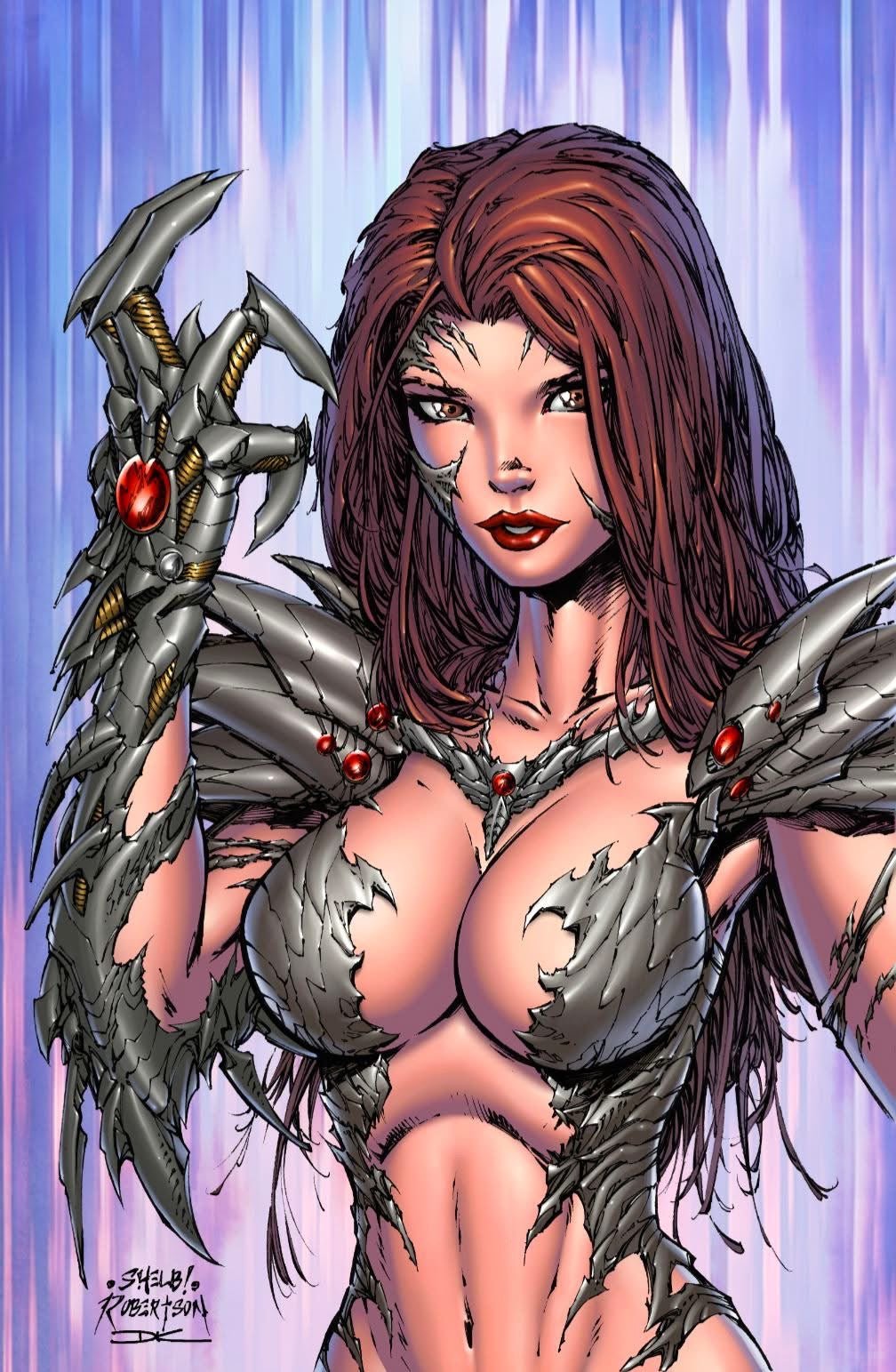 WITCHBLADE 12 (2024) by Cover Artist Shelby Robertson FOIL SDCC BLACK SABER COMICS - FURYCOMIX