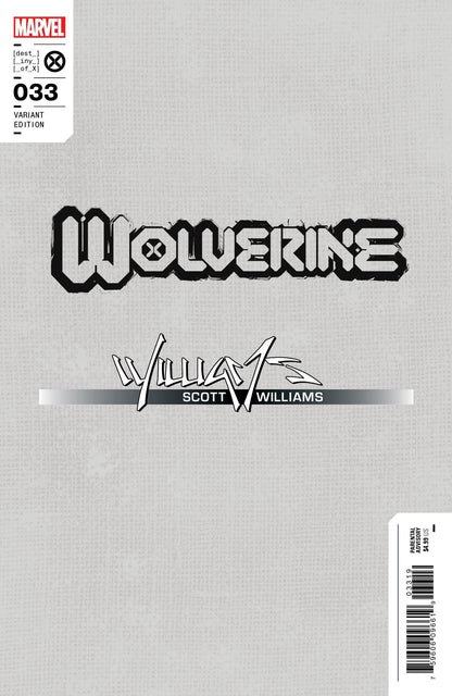 Wolverine 33 Virgin B&W Scott Williams Exclusive SDCC Limited Icon Var [INST] - FURYCOMIX
