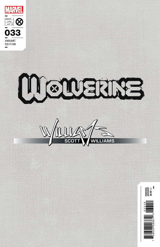 Wolverine 33 Virgin B&W Scott Williams Exclusive SDCC Limited Icon Var [INST] - FURYCOMIX