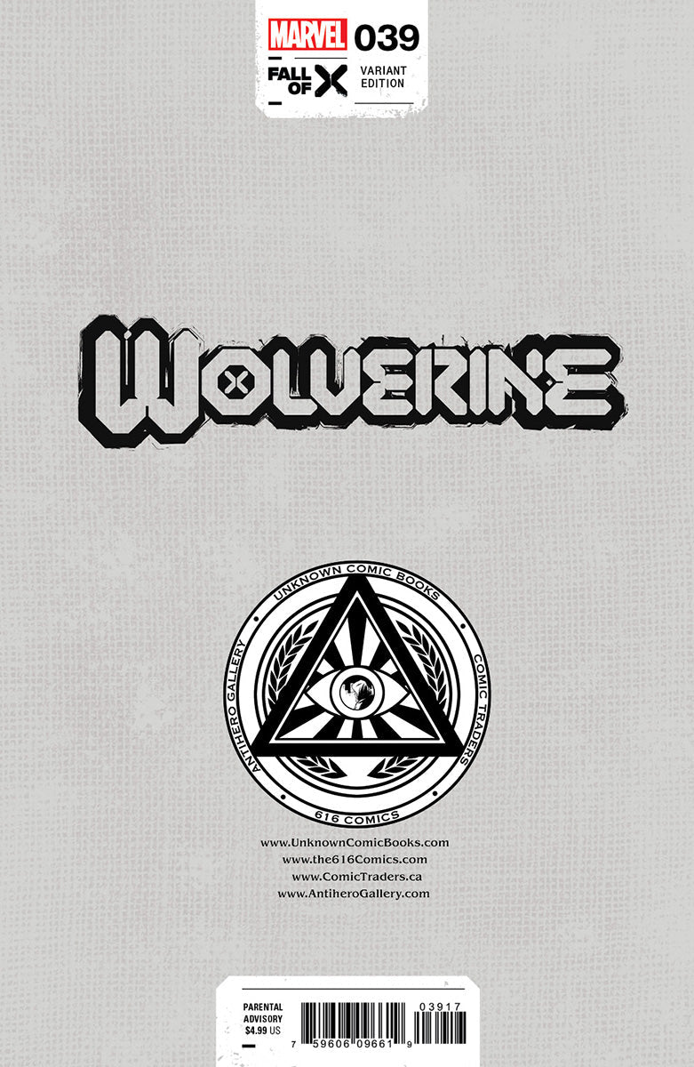 Wolverine 39 [Fall] Unknown Comics Stephen Segovia Exclusive Virgin Var (11/22/2023) - FURYCOMIX