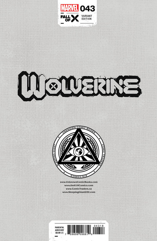 Wolverine 43 Unknown Comics Kaare Andrews Exclusive Var (02/14/2024) - FURYCOMIX