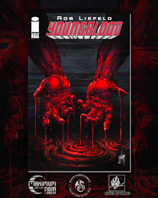 YOUNGBLOOD 1 (2025) JORDAN NOIR BLACK SABER EXCLUSIVE SIGNED BY ROB LIEFELD - FURYCOMIX