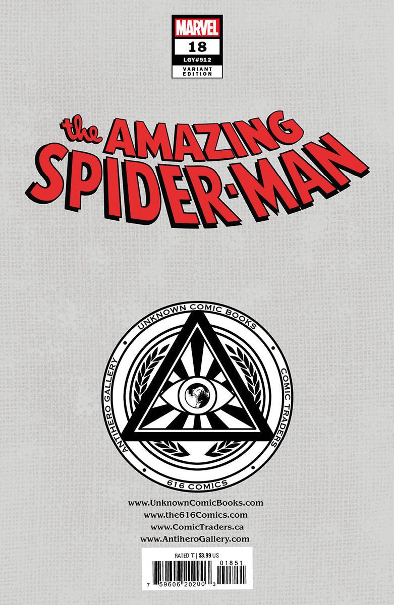 AMAZING SPIDER-MAN #18 [DWB] UNKNOWN COMICS SABINE RICH EXCLUSIVE VIRGIN VAR (01/25/2023) - FURYCOMIX