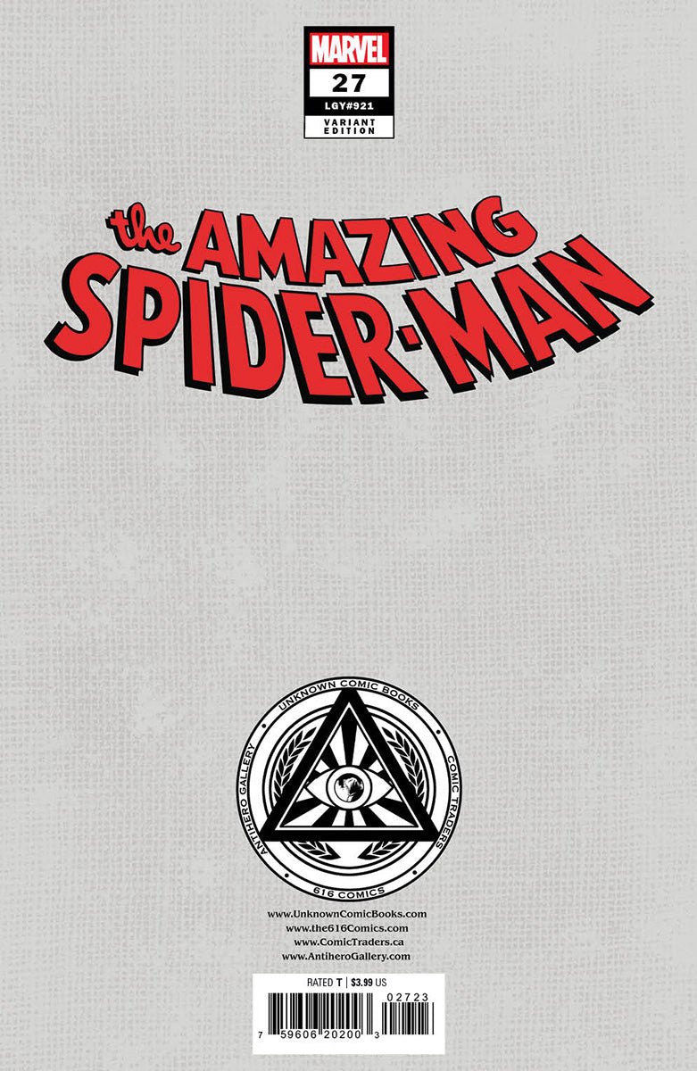 AMAZING SPIDER-MAN #27 UNKNOWN COMICS NATHAN SZERDY EXCLUSIVE VAR (06/14/2023) - FURYCOMIX