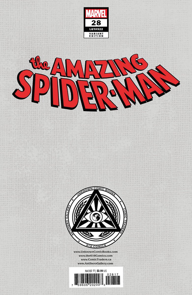 AMAZING SPIDER-MAN #28 UNKNOWN COMICS KAARE ANDREWS EXCLUSIVE VAR (06/28/2023) - FURYCOMIX