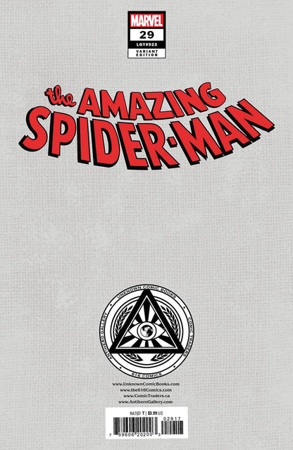 AMAZING SPIDER-MAN #29 UNKNOWN COMICS NATHAN SZERDY EXCLUSIVE VIRGIN VAR (07/12/2023) - FURYCOMIX
