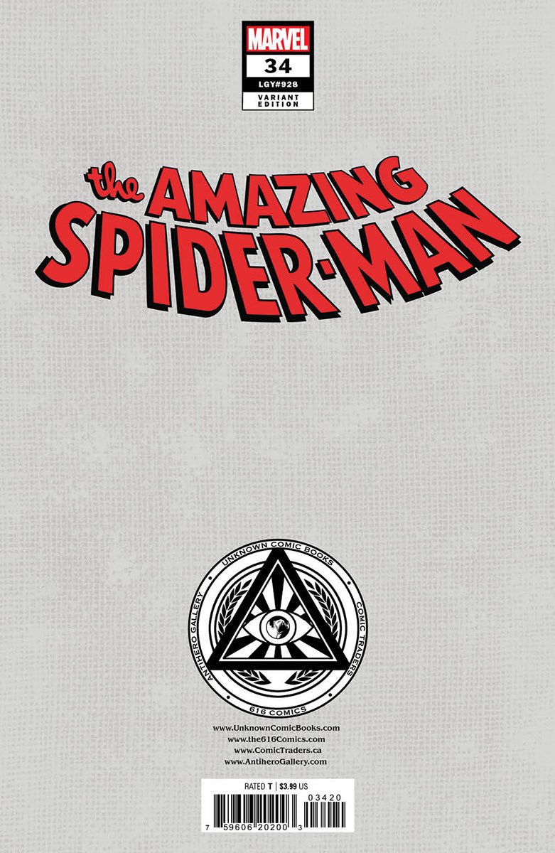 AMAZING SPIDER-MAN #34 UNKNOWN COMICS LEIRIX EXCLUSIVE VAR (09/20/2023) - FURYCOMIX