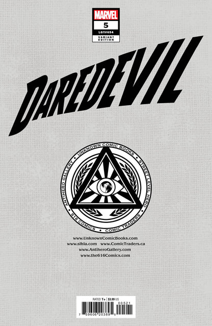 DAREDEVIL #5 UNKNOWN COMICS KAEL NGU EXCLUSIVE VIRGIN VAR (11/09/2022) (11/23/2022) - FURYCOMIX