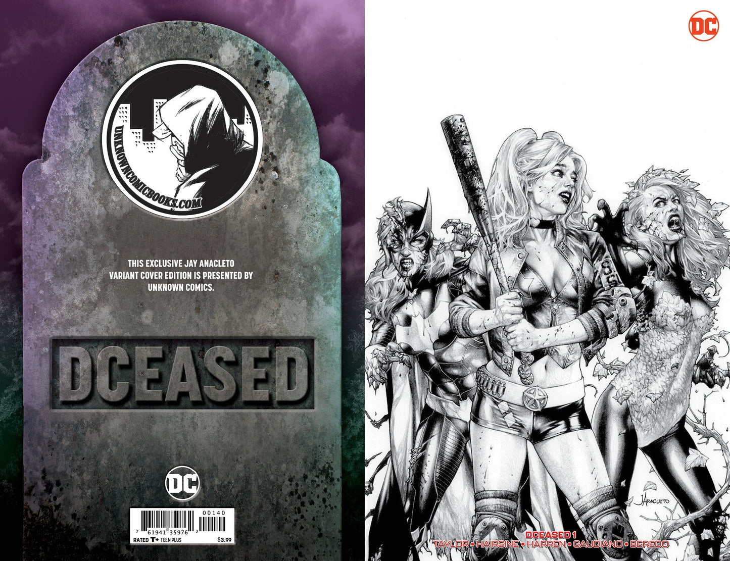DCEASED #1 (OF 6) UNKNOWN COMIC BOOKS ANACLETO EXCLUSIVE B&W REMARK EDITION 5/1/2019 - FURYCOMIX