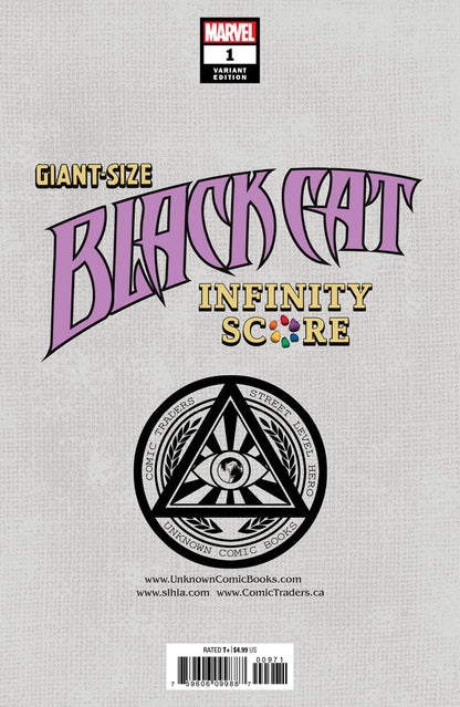 GIANT-SIZE BLACK CAT INFINITY SCORE #1 UNKNOWN COMICS MARCO TURINI EXCLUSIVE VIRGIN VAR (11/24/2021) (12/08/2021) - FURYCOMIX