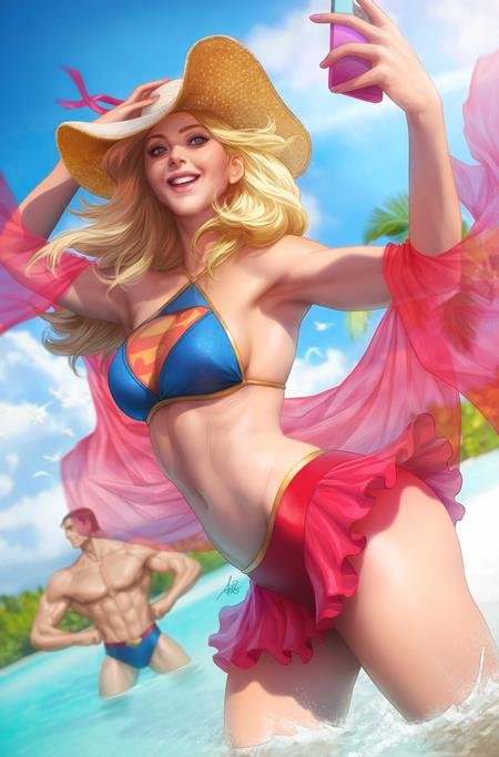 Superman Action Comics #1046 C Stanley Artgerm Lau Swimsuit Bikini GGA Variant - FURYCOMIX