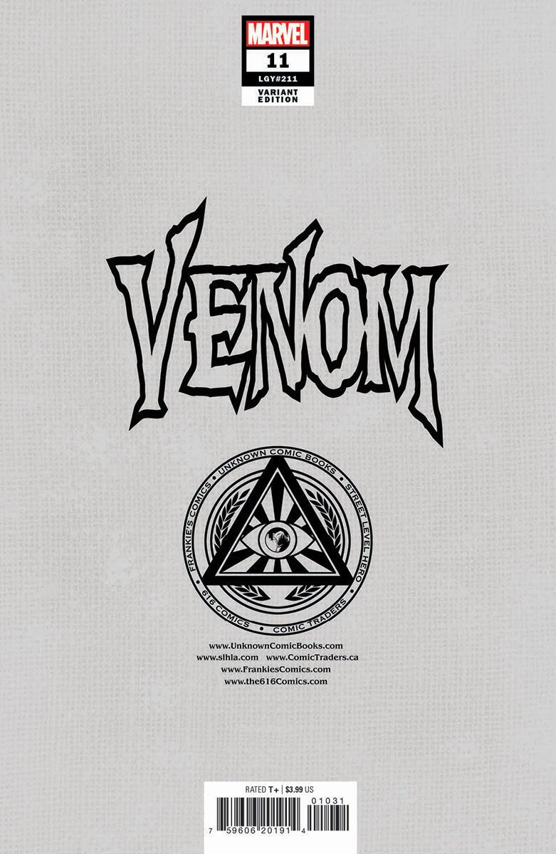 VENOM 11 UNKNOWN COMICS TYLER KIRKHAM EXCLUSIVE VIRGIN VAR (10/12/202